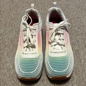 Skechers Women's Uno Sr Joylie Lace-Up Sneakers White Multi Size 11